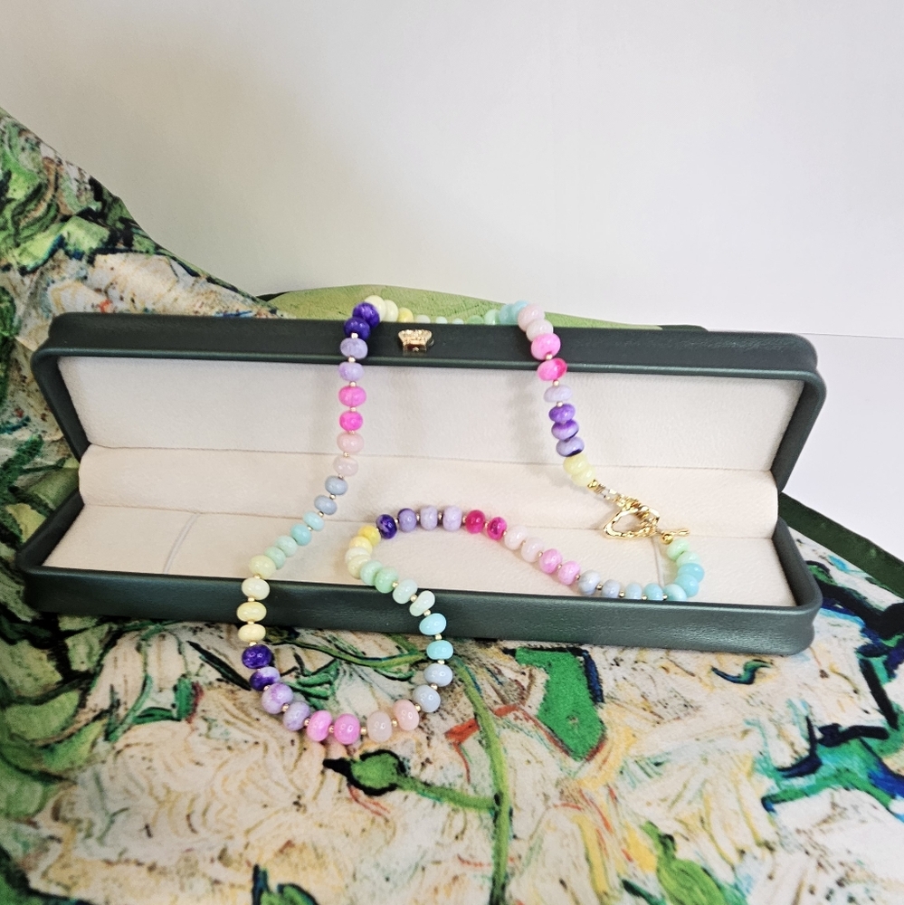 SALE!! Opal Smooth Bead Necklace 22" - Picture 4 of 6